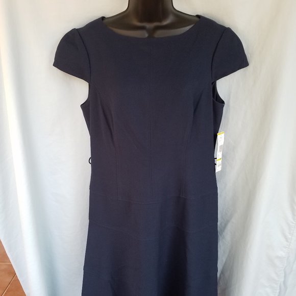 NWT Anne Klein Size 14 On the Move Navy Blue Dress - Picture 1 of 10
